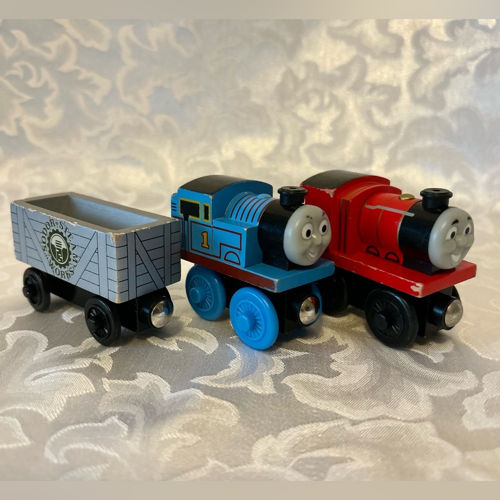 Vintage 1993 Learning Curve Brands Thomas The Train, James, And The Scrap Car